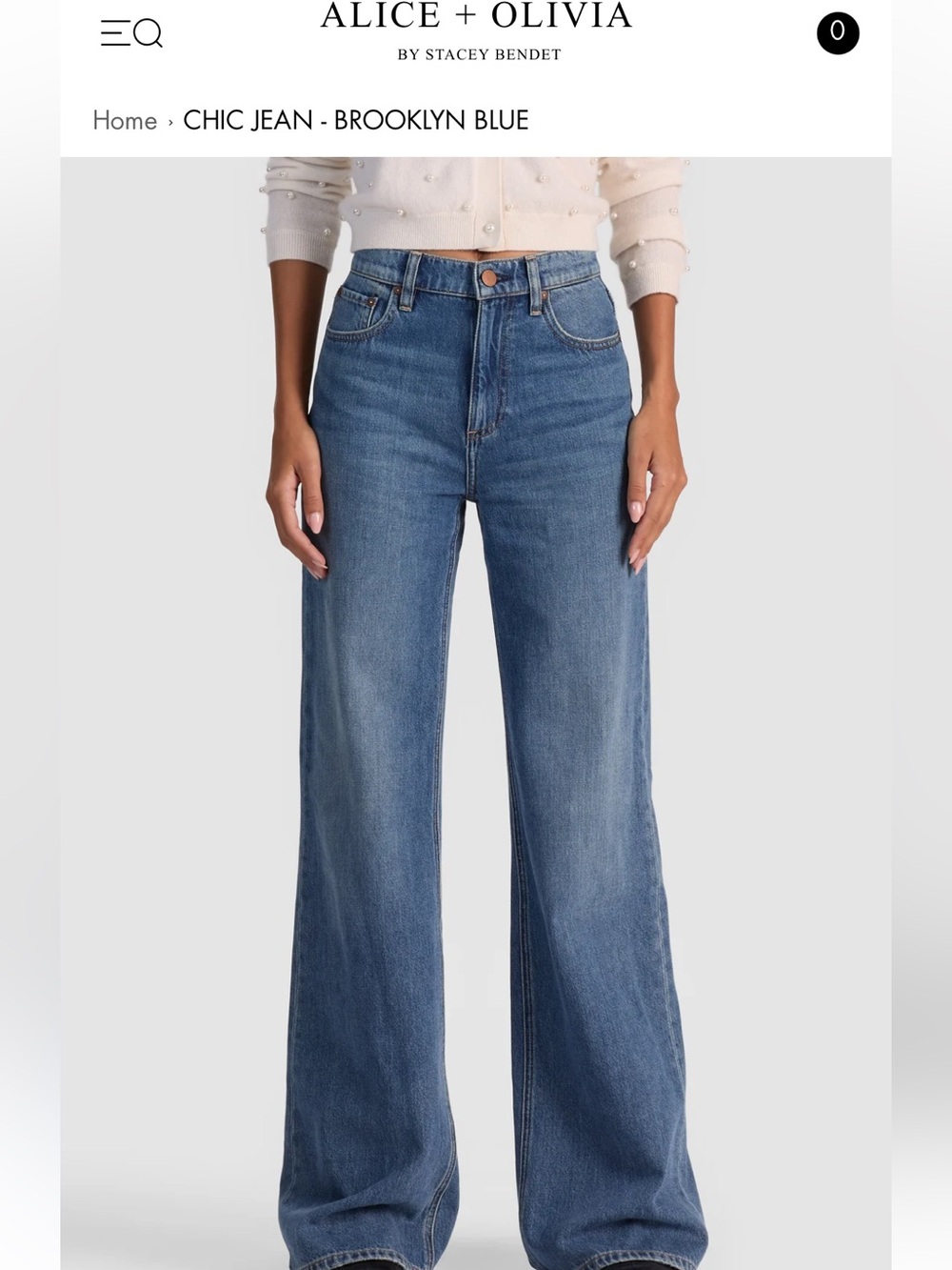 Alice + Olivia “Chic” High-Rise Wide Leg Jeans